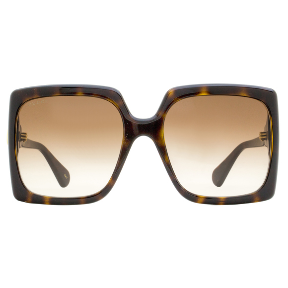 Gucci Square Sunglasses GG0876S 002 Dark Havana 60mm 876 - Picture 2 of 3